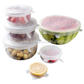 Food grade 12 pack silicone stretch lids clear